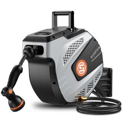 SUNPOW Wall-Mounted Hose Reel, 1/2 in, 50–115 ft