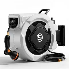 SUNPOW Wall-Mounted Hose Reel, 1/2⁠–⁠5/8 in, 65⁠–⁠150 ft
